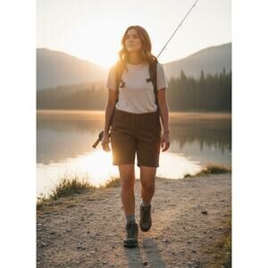 MAGELLAN SPORTSWEAR Shorts Brown Casual Fishing Hiking Travel Poly WOMENS SIZE 8